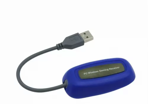 Vezeték nélküli Xbox 360/PC kompatibilis kék kontroller (USB Adapterrel)