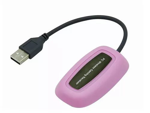 Vezeték nélküli Xbox 360/PC kompatibilis rózsaszín kontroller (USB Adapterrel)