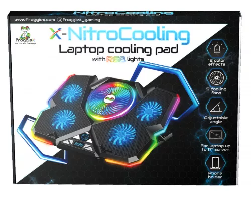 Froggiex FX-PC-P1-BL NitroCooling RGB laptop hűtőpad