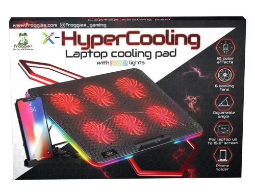 Froggiex FX-PC-P2-R HyperCooling RGB laptop hűtőpad
