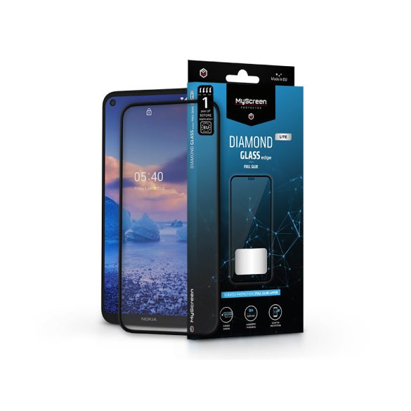 Nokia 3.4/Nokia 5.4 edzett üveg képernyővédő fólia - MyScreen Protector Diamond Glass Lite Edge2.5D Full Glue - fekete