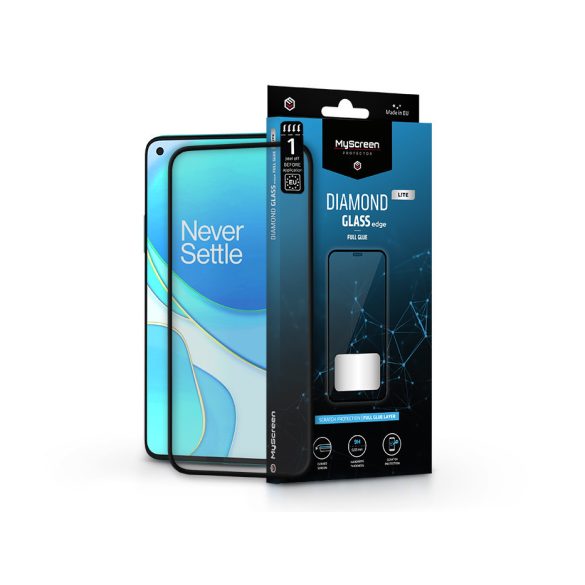 OnePlus 8T edzett üveg képernyővédő fólia - MyScreen Protector Diamond Glass    Lite Edge2.5D Full Glue - fekete