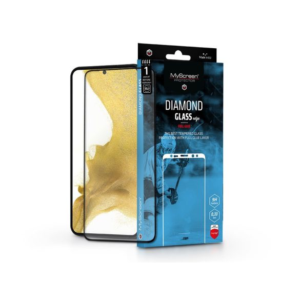 Samsung S901B Galaxy S22 5G/Galaxy S23 edzett üveg képernyővédő fólia -         MyScreenProtector Diamond Glass Edge2.5D Full Glue - fekete
