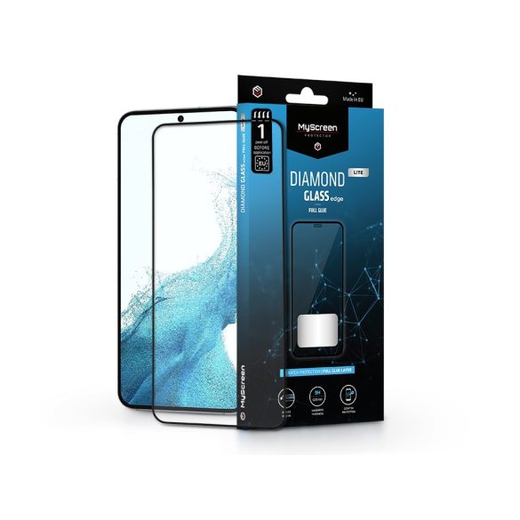 Samsung S906 Galaxy S22+ 5G/Galaxy S23+ edzett üveg képernyővédő fólia - MyScreen Protector Diamond Glass Lite Edge2.5D - fekete