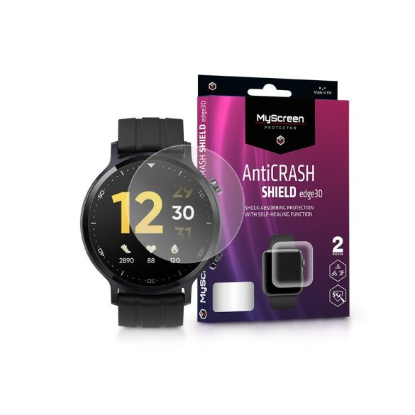 Realme Watch S Pro ütésálló képernyővédő fólia - MyScreen Protector AntiCrash Shield Edge3D - 2 db/csomag - átlátszó