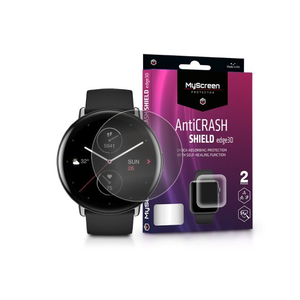 Amazfit Zepp E Circle (Round) ütésálló képernyővédő fólia - MyScreen Protector AntiCrash Shield Edge3D - 2 db/csomag - átlátszó