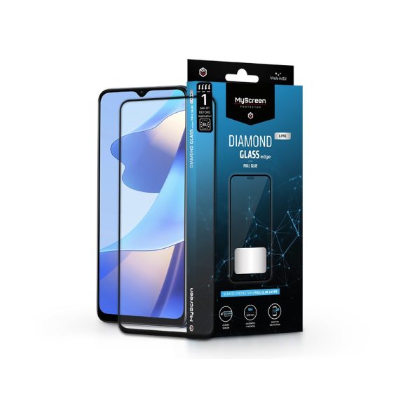 Oppo A54s edzett üveg képernyővédő fólia - MyScreen Protector Diamond Glass LiteEdge2.5D Full Glue - fekete