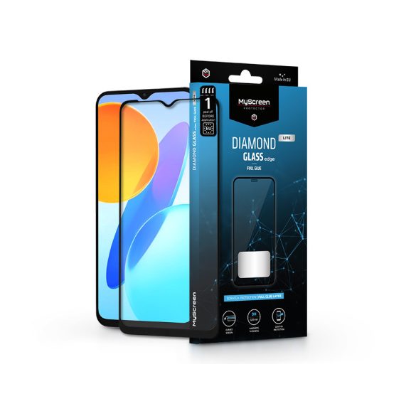 Honor X8 5G edzett üveg képernyővédő fólia - MyScreen Protector Diamond Glass Lite Edge2.5D Full Glue - fekete