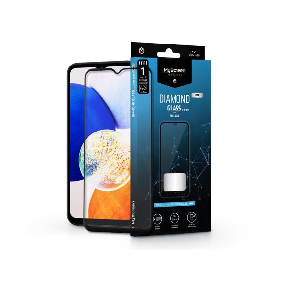 Samsung A145 Galaxy A14 4G/Galaxy A14 5G edzett üveg képernyővédő fólia -       MyScreen Protector Diamond Glass Lite Edge2.5D Full Glue - fekete