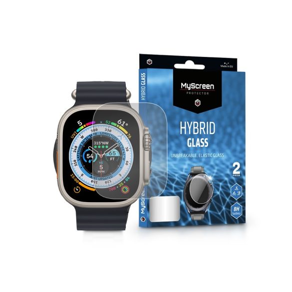 Apple Watch Ultra (49 mm) rugalmas üveg képernyővédő fólia - MyScreen Protector Hybrid Glass - 2 db/csomag - átlátszó