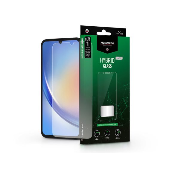 Samsung SM-A346 Galaxy A34 5G rugalmas üveg képernyővédő fólia - MyScreen       Protector Hybrid Glass Lite - átlátszó