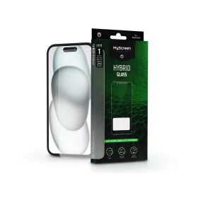   Apple iPhone 15/15 Pro rugalmas üveg képernyővédő fólia - MyScreen Protector    Hybrid Glass Green - átlátszó