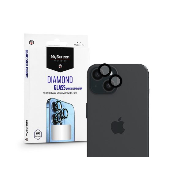 MyScreen Protector Diamond Glass hátsó kameralencse védő edzett üveg - Apple    iPhone 15/15 Plus - fekete