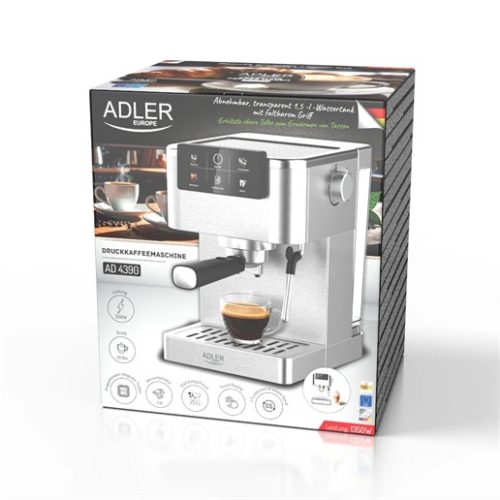 Adler AD4390 kávéfőző presszó érintőgomb 20 bar