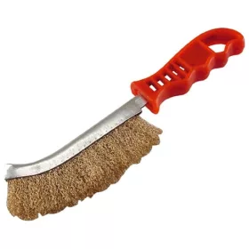   Extol Craft 960016 drótkefe hajlított, műanyag nyél, rezezett, 24cm, 30mm szálhossz
