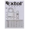 Extol Craft 77010 lakat, vas, 3 kulccsal, 32mm