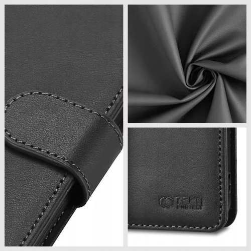 Tech-Protect Wallet Book Flip bőrtok - Samsung SM-A556 Galaxy A55 - fekete