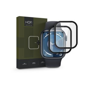   HOFI Hybrid Pro+ Glass - Apple Watch Series 7 / 8 / 9 (45 mm) üvegfólia - 2 db/cs - fekete