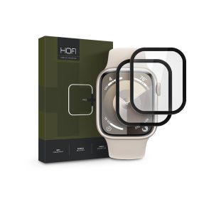   HOFI Hybrid Pro+ Glass - Apple Watch Series 7 / 8 / 9 (41 mm) üvegfólia - 2 db/cs - fekete