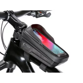   Univerzális kerékpárra szerelhető, por- és cseppálló telefontartó táska - Tech-Protect V2 Bike Mount M Size - fekete