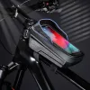 Univerzális kerékpárra szerelhető, por- és cseppálló telefontartó táska - Tech-Protect V2 Bike Mount M Size - fekete
