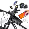Univerzális kerékpárra szerelhető, por- és cseppálló telefontartó táska - Tech-Protect V2 Bike Mount M Size - fekete