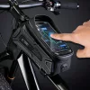 Univerzális kerékpárra szerelhető, por- és cseppálló telefontartó táska - Tech-Protect V2 Bike Mount L Size - fekete