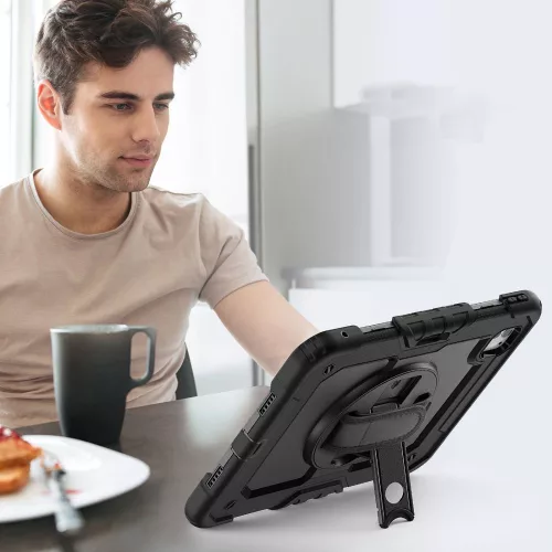 Apple iPad Pro 11 (2024) ütésálló tablet tok 360 fokos védelemmel, 4H kijelzővédő üveggel - Tech-Protect Solid 360 - fekete (ECO csomagolás)