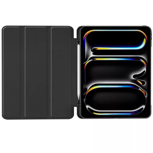 Apple iPad Pro 13 (2024) tablet tok (SmartCase) on/off funkcióval, Apple Pencil tartóval - Tech-Protect - fekete (ECO csomagolás)