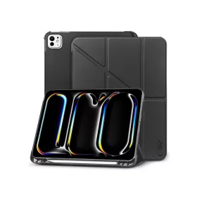   Apple iPad Pro 13 (2024) tablet tok (SmartCase) on/off funkcióval, Apple Pencil tartóval - Tech-Protect Origami - fekete (ECO csomagolás)