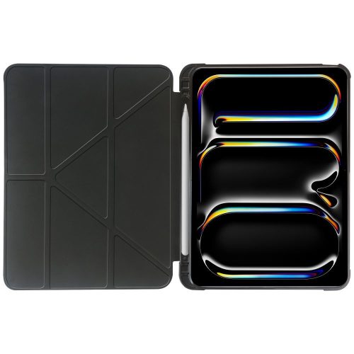Apple iPad Pro 13 (2024) tablet tok (SmartCase) on/off funkcióval, Apple Pencil tartóval - Tech-Protect Origami - fekete (ECO csomagolás)