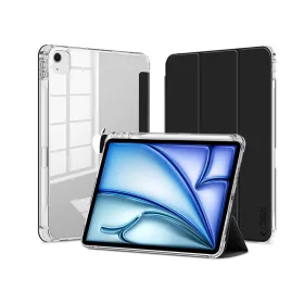   Apple iPad Air 13 (2024) tablet tok (SmartCase) on/off funkcióval, Apple Pencil tartóval - Tech-Protect Hybrid - fekete/átlátszó (ECO csomagolás)