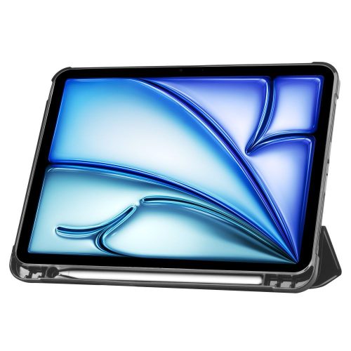 Apple iPad Air 4 / 5 (2020/2022) 10.9 / iPad Air 6 (2024) 11.0 tablet tok (SmartCase) on/off funkcióval, Apple Pencil tartóval - Tech-Protect Origami - fekete (ECO csomagolás)