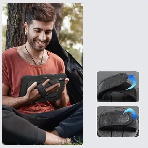 Apple iPad Air 6 (2024) 11.0 ütésálló tablet tok 360 fokos védelemmel, 4H kijelzővédő üveggel - Tech-Protect Solid 360 - fekete (ECO csomagolás)