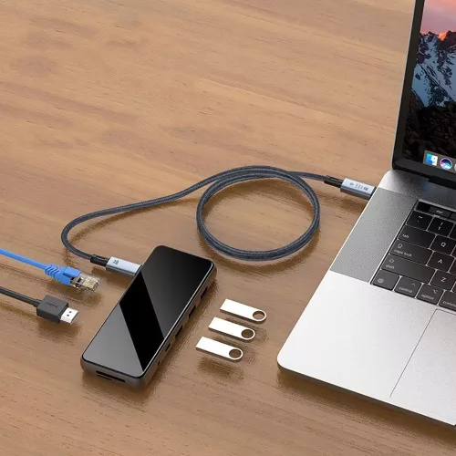 Tech-Protect USB Type-C - USB Type-C adat- és töltőkábel - Tech-Protect Ultraboost USB 4.0 / 8K / 40 Gbps / PD240 Cable - 240W - szürke