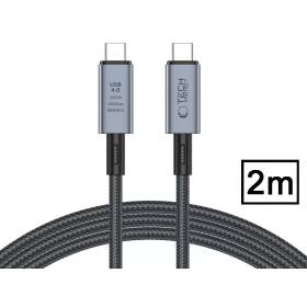   Tech-Protect USB Type-C - USB Type-C adat- és töltőkábel - Tech-Protect Ultraboost USB 4.0 / 8K / 40 Gbps / PD240 Cable - 240W - szürke