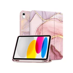   Apple iPad 10.9 (2022) tablet tok (Smart Case) on/off funkcióval, Apple Pencil tartóval - Tech-Protect - marble (ECO csomagolás)