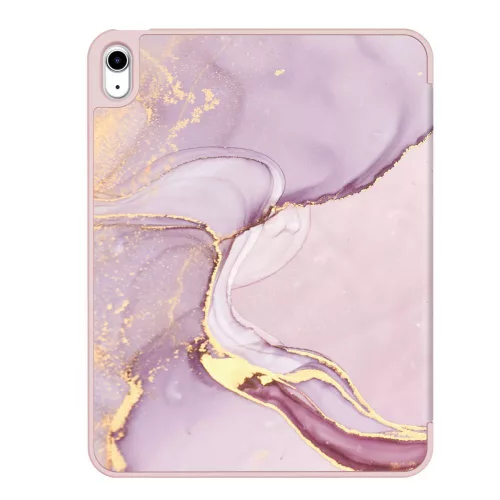 Apple iPad 10.9 (2022) tablet tok (Smart Case) on/off funkcióval, Apple Pencil tartóval - Tech-Protect - marble (ECO csomagolás)
