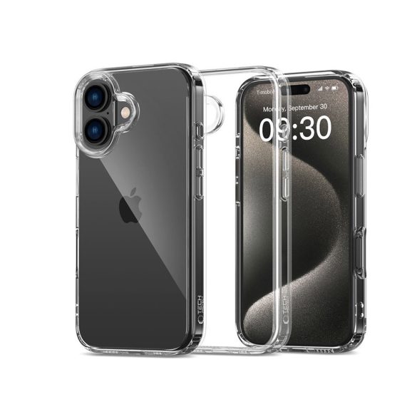 Tech-Protect FlexAir Hybrid szilikon tok - Apple iPhone 16 - átlátszó