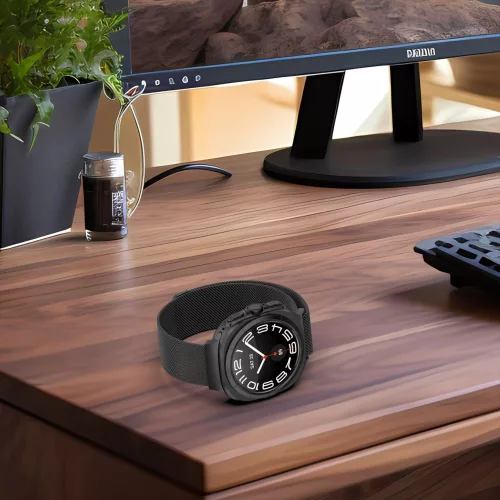 Tech-Protect Milanese Band - Samsung Galaxy Watch Ultra (47 mm-es) fém szíj - fekete