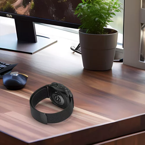 Tech-Protect Milanese Band - Samsung Galaxy Watch Ultra (47 mm-es) fém szíj - fekete