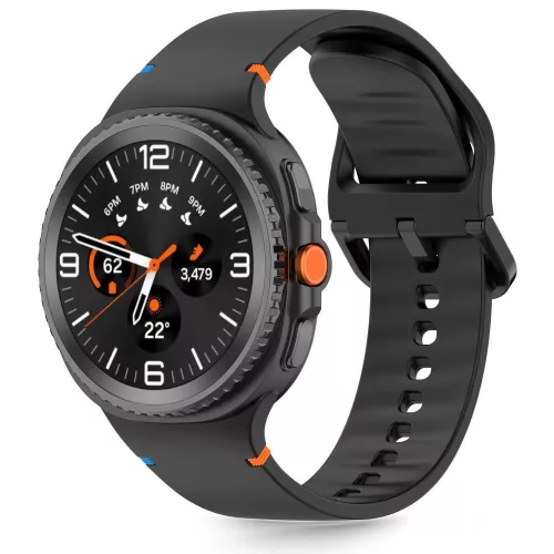 Tech-Protect - Samsung Galaxy Watch 8 / Classic szilikon szíj (40/44/46 mm) - fekete