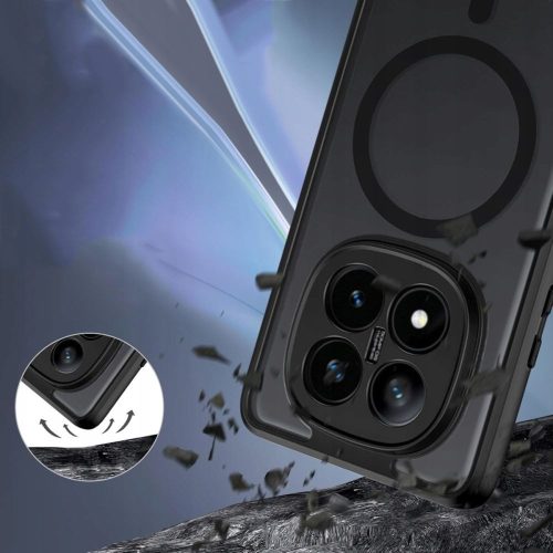 Tech-Protect Magmat Magsafe szilikon tok - Xiaomi Redmi Note 14 Pro 5G/Poco X7 5G - fekete/átlátszó