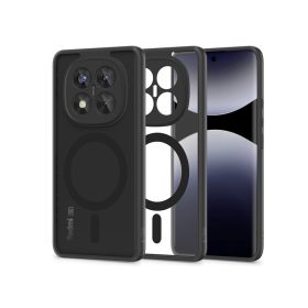   Tech-Protect Magmat Magsafe szilikon tok - Xiaomi Redmi Note 14 Pro+ 5G - fekete/átlátszó