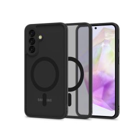   Tech-Protect Magmat Magsafe szilikon tok - Samsung SM-A366 Galaxy A36 5G - fekete/átlátszó