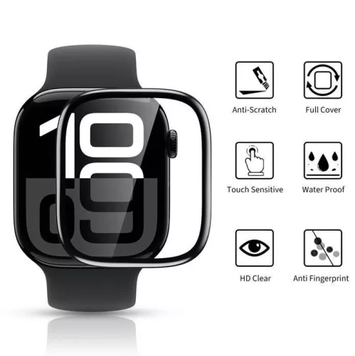 HOFI Hybrid Pro+ Glass - Apple Watch Series 10/11 (46 mm) üvegfólia - 2 db/cs - fekete