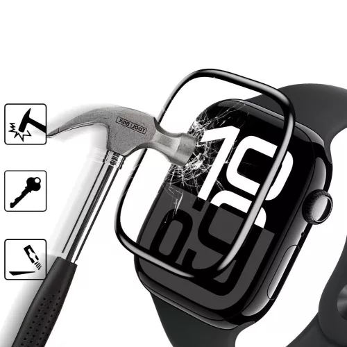 HOFI Hybrid Pro+ Glass - Apple Watch Series 10/11 (46 mm) üvegfólia - 2 db/cs - fekete