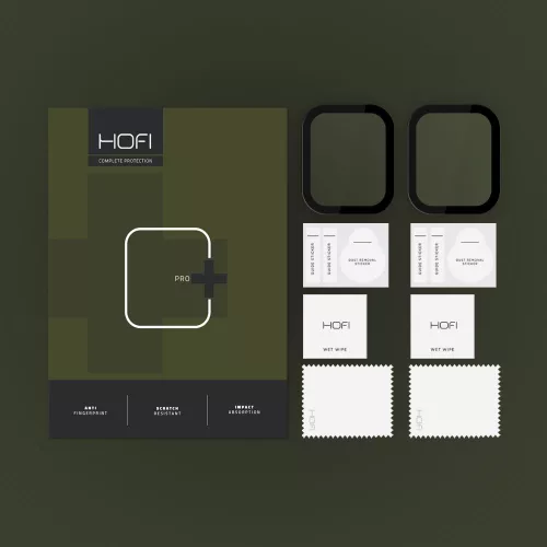HOFI Hybrid Pro+ Glass - Apple Watch Series 10/11 (46 mm) üvegfólia - 2 db/cs - fekete