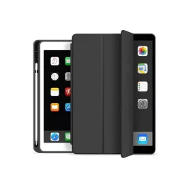   Apple iPad 10.2 (2019/2020/2021) tablet tok (Smart Case) on/off funkcióval,     Apple Pencil tartóval - Tech-Protect - fekete (ECO csomagolás)