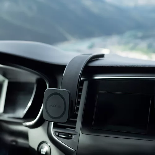 Maxlife univerzális műszerfalra helyezhető mágneses autós tartó - Maxlife MXCH-15 Magnetic Car Holder - fekete